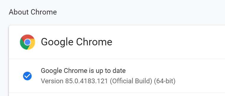 sobre la versión del navegador Chrome