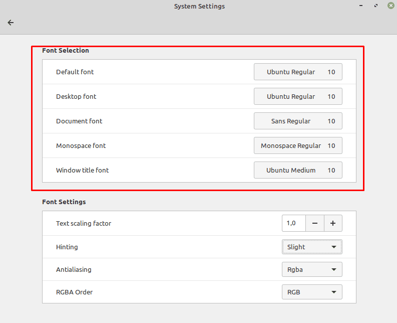 Linux Mint Como cambiar las fuentes predeterminadas y el tamano