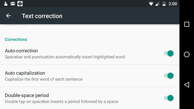 Moto G5 desactivar el corrector ortografico