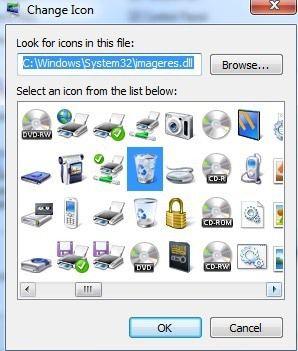 cambiar el icono de la papelera