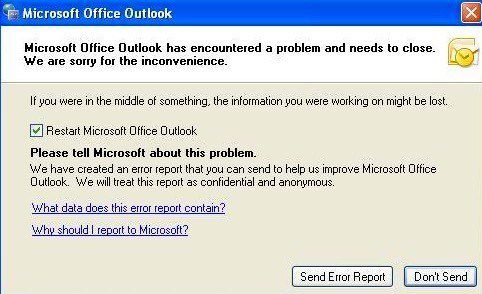 Reparar Microsoft Outlook ha encontrado un problema de error