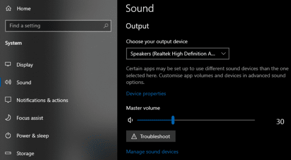 Windows 10 cambie el dispositivo de reproduccion de audio predeterminado