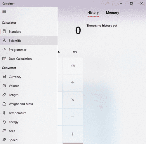 Windows 10 como cambiar a la calculadora cientifica