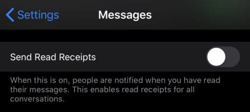iPhone: deshabilite los recibos de lectura de iMessage
