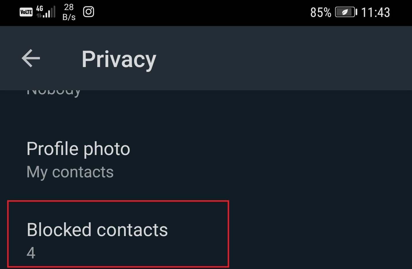 configuración de privacidad de whatsapp