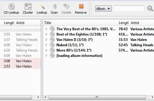 Proceso de escaneo de MusicBrainz