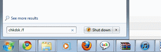 Ejecutando Chkdsk en Windows 7