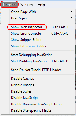 Mostrar la opción de inspector web