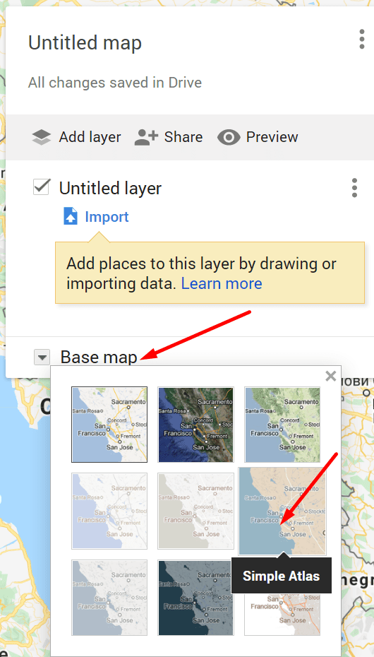 crear un mapa de atlas de google maps simple