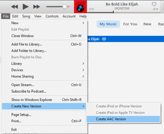 iTunes 12 Crear versión AAC