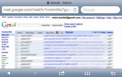 Versión de escritorio de Gmail en iOS