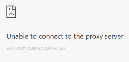 Chrome no se puede conectar al error del servidor proxy