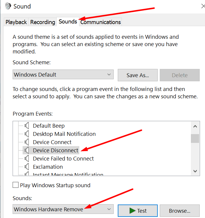 dispositivo desconectar configuración de sonido windows 10