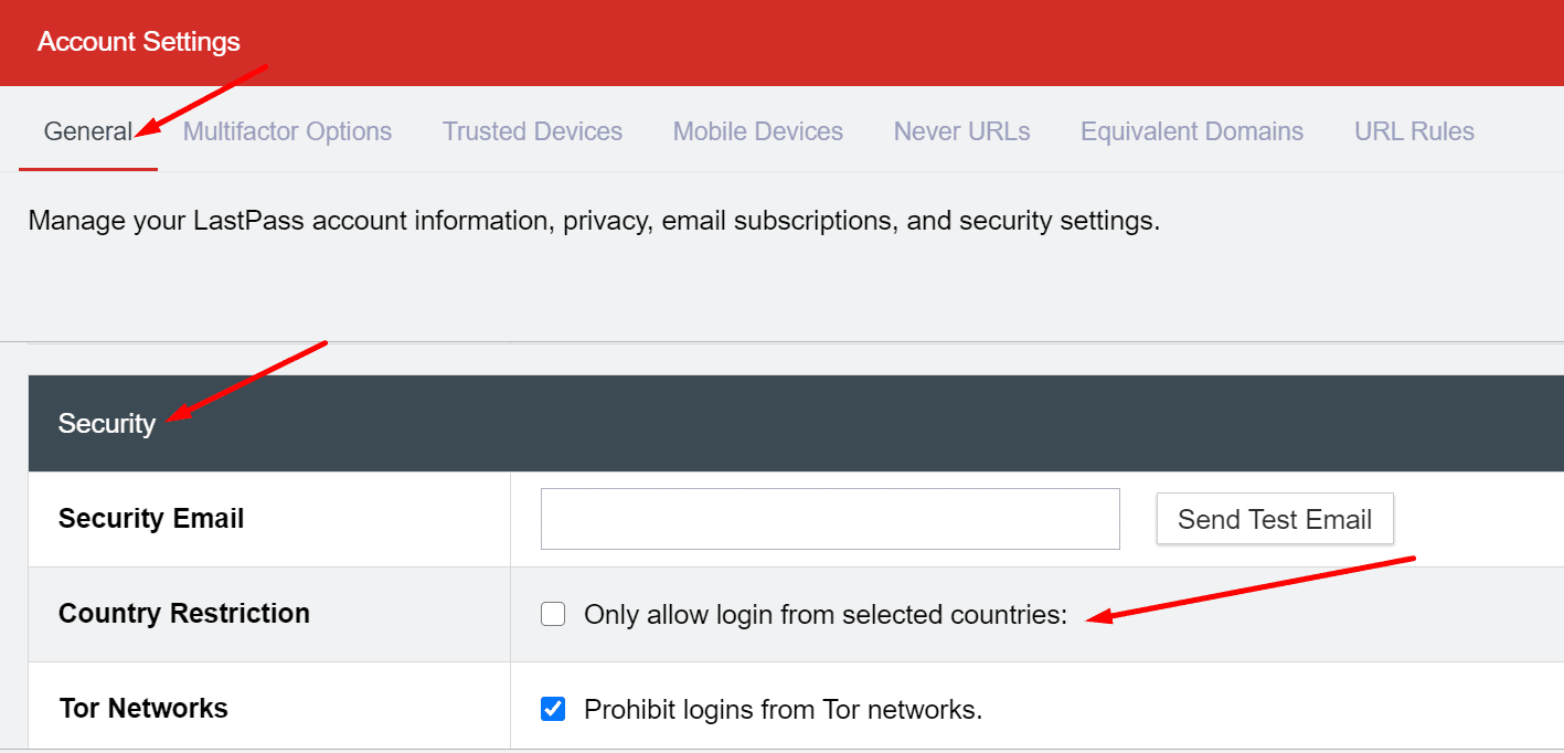 lastpass solo permite la conexión desde países seleccionados