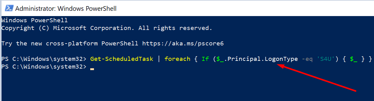 ver las tareas programadas de PowerShell