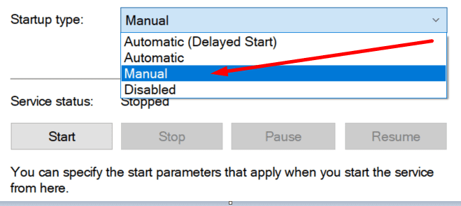 Manual de tipo de inicio del servicio de Nvidia