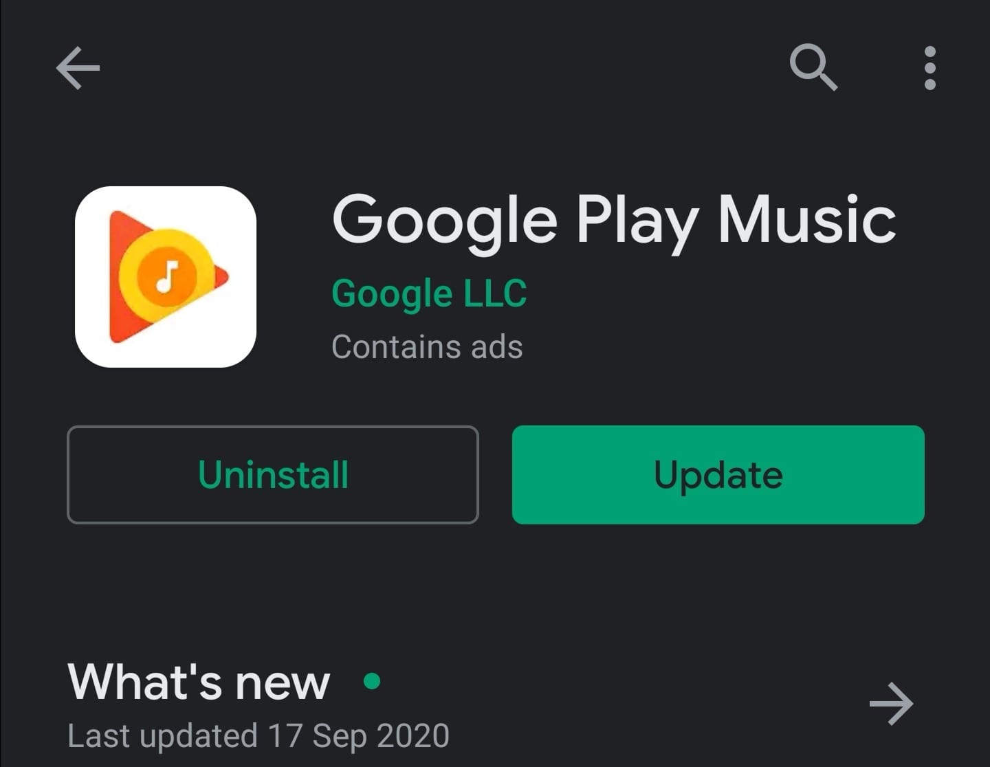 actualizar google play music