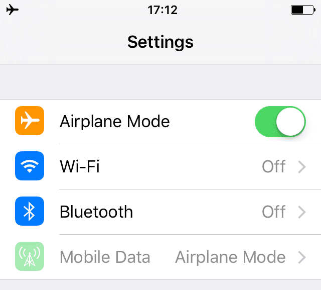 activar el modo avión del iphone