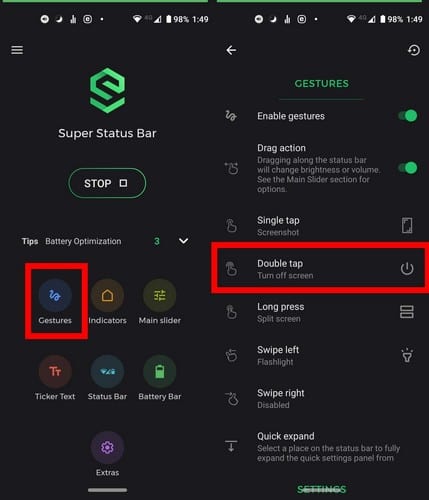 Android: apague la pantalla tocando dos veces la barra de notificaciones