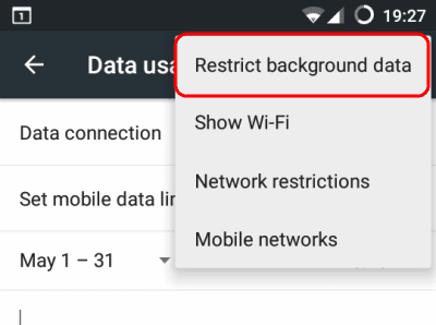 Restringir los datos de fondo de Android Lollipop