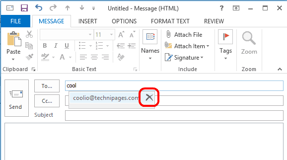 Outlook 2013 elimina una sola dirección de correo electrónico de la función de autocompletar