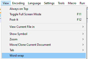 Cómo activar Word Wrap en Notepad ++