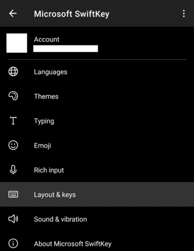 Cómo configurar el tamaño del teclado en el teclado Swiftkey en Android