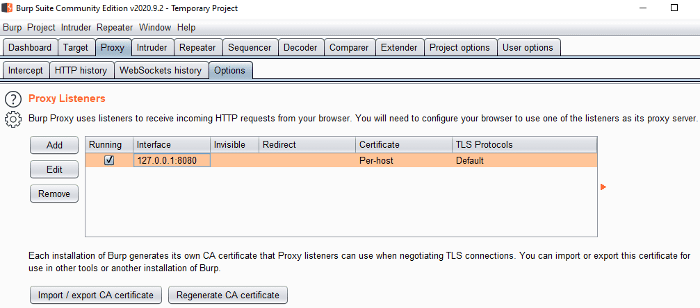 Cómo configurar un oyente proxy en Burp Suite