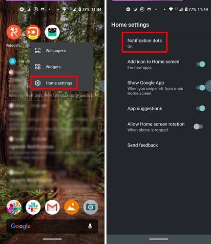 Cómo desactivar los puntos de notificación en Android 10