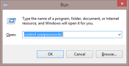 Windows 8 controla las contraseñas de usuario2 en el cuadro Ejecutar