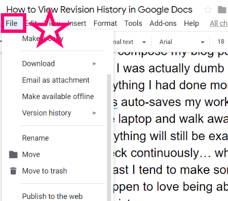 Cómo ver el historial de revisión en Google Docs