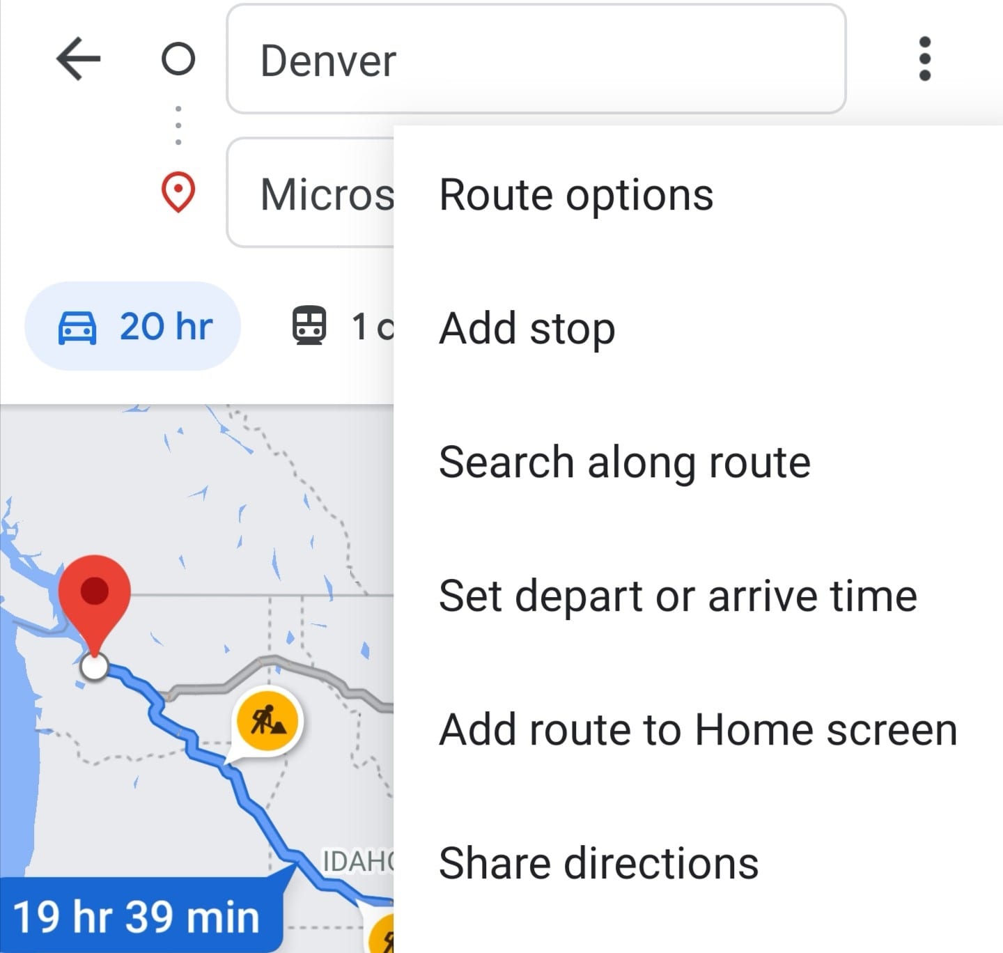 android google maps guardar ruta