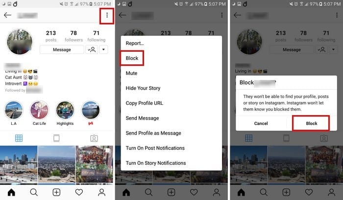 Instagram: bloquear y desbloquear personas