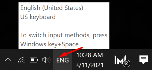 comprobar la configuración del idioma del teclado