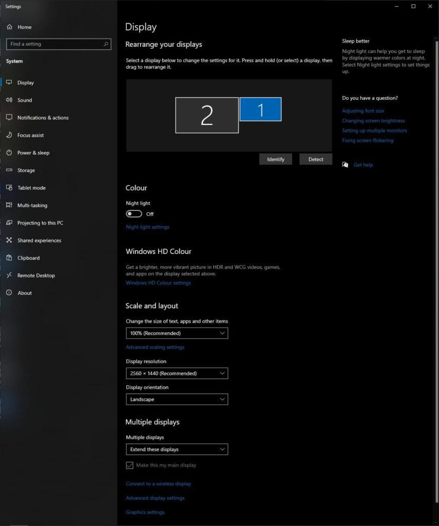 Windows 10: ajustar la configuración de la pantalla