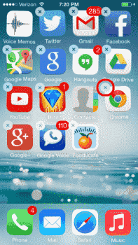 iOS X en el icono de la aplicación