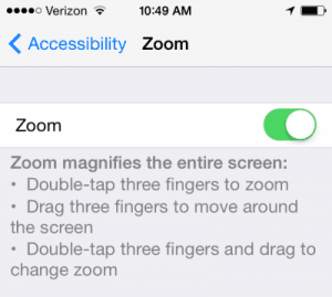 Función de zoom del iPhone
