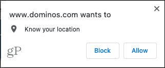 Sitios web de Chrome que solicitan una ubicación