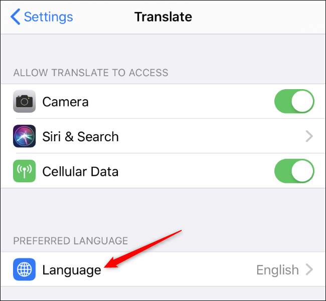 Elija un idioma preferido para una aplicación individual en un iPhone con iOS 13.