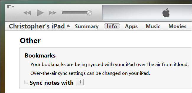 sincronizar marcadores de iTunes