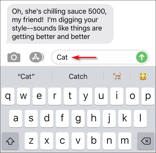 Escribe mensajes para ver la búsqueda de emoji de texto predictivo