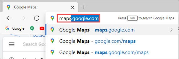 navegador web google maps