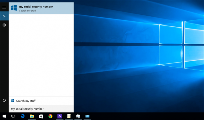 Búsqueda del menú Inicio de Windows 10 que muestra solo resultados locales