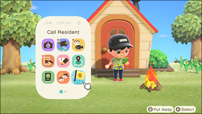 Seleccione la llamada de residente en Animal Crossing: New Horizons