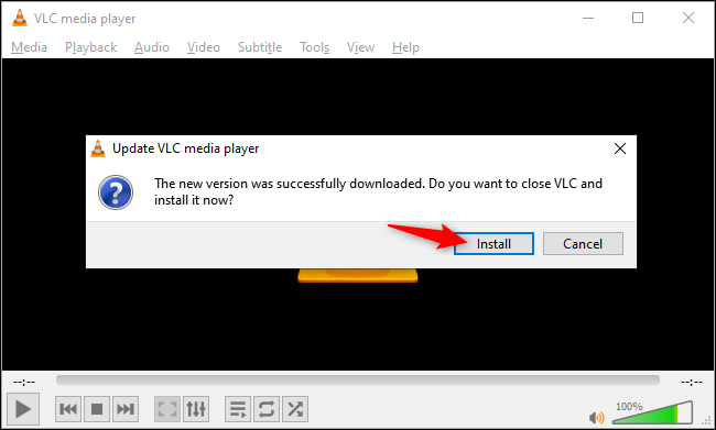 Dile a VLC que instale una actualización