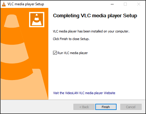 Inicie VLC después de una instalación