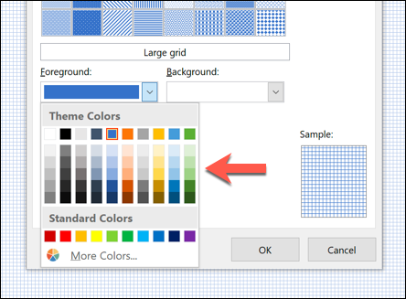 Haga clic en "Primer plan," luego seleccione un color.