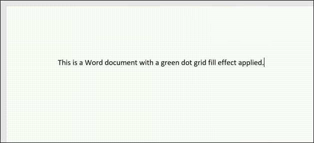 Un documento de Word con un fondo de cuadrícula de puntos verdes.