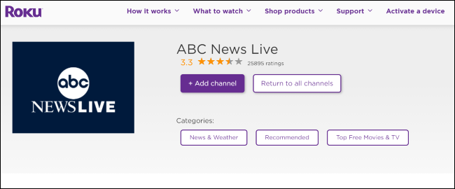 ABC News Live Channel en Roku