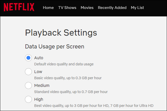 Uso de datos de Netflix mediante la configuración de lectura de pantalla